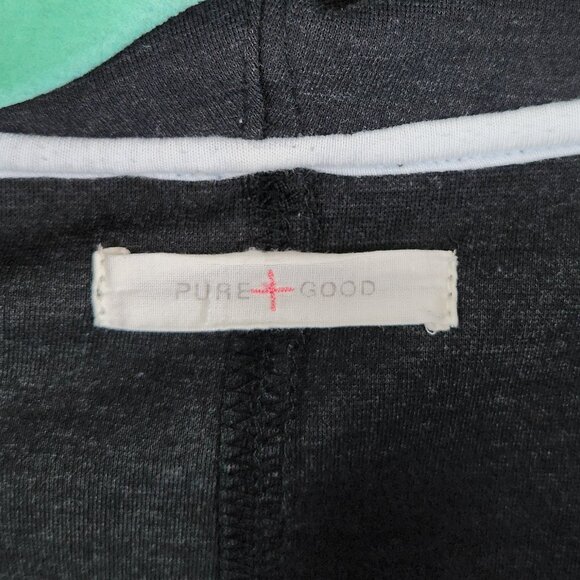 Anthropologie Pure + Good Colorblock Zip Hooded Sweatshirt sz XS? Flawed - Picture 7 of 8